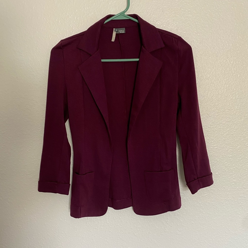 UO Sparkle & Fade Dark Purple Blazer